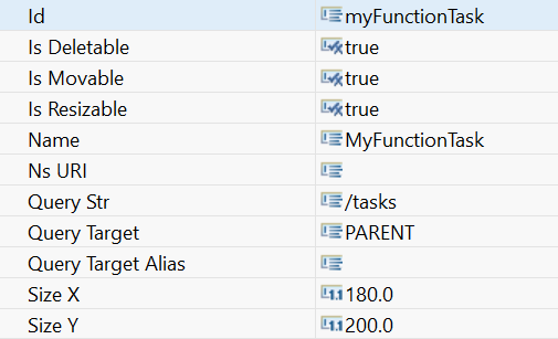 Function Editor first properties